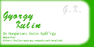 gyorgy kulin business card